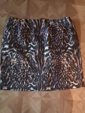 Talbots Animal Print Mini Skirt - Brown/Black